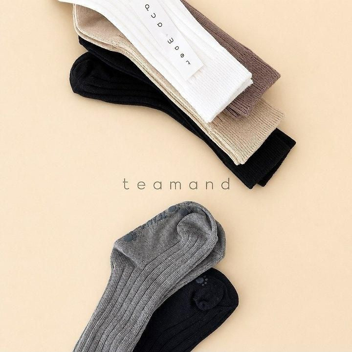 Plain Ribbed Knee Socks [teamand]（2026AW） 2