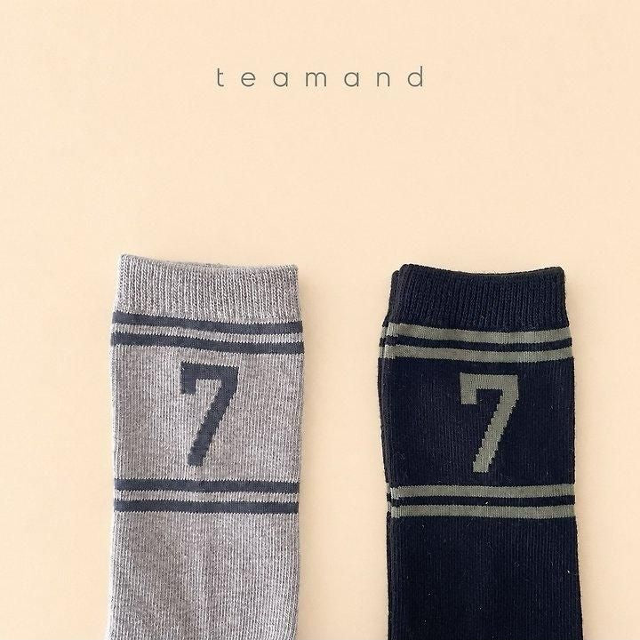 Number Knee Socks Set (Gray Black Set) [teamand]（2026AW） 2