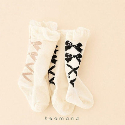 Ballet Ribbon Knee Socks Set [teamand]（2026AW） 2
