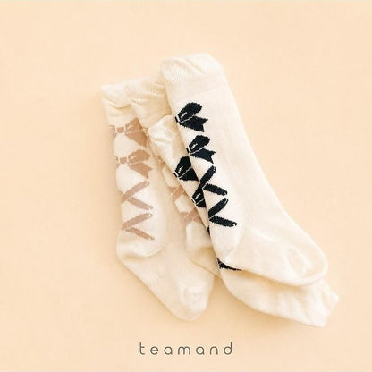 Ballet Ribbon Knee Socks Set [teamand]（2026AW） 4