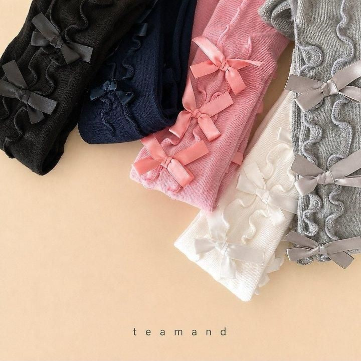 Ribbon Tights (Navy, No 7-8y) [teamand]（2026AW） 2