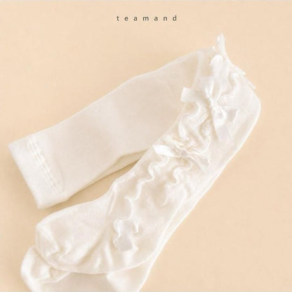 Ribbon Tights (Navy, No 7-8y) [teamand]（2026AW） 3