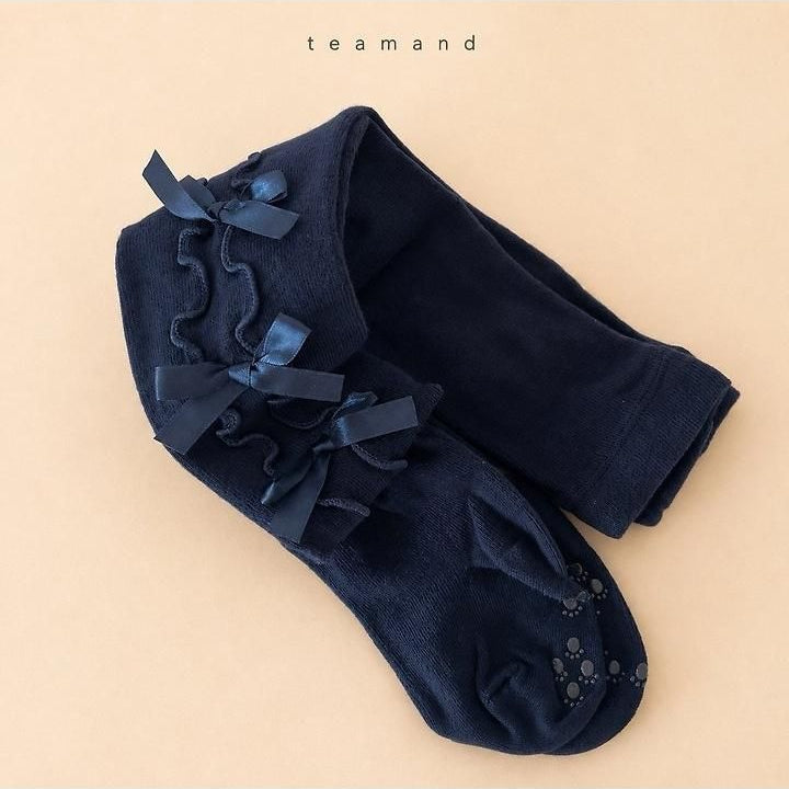 Ribbon Tights (Navy, No 7-8y) [teamand]（2026AW） 7
