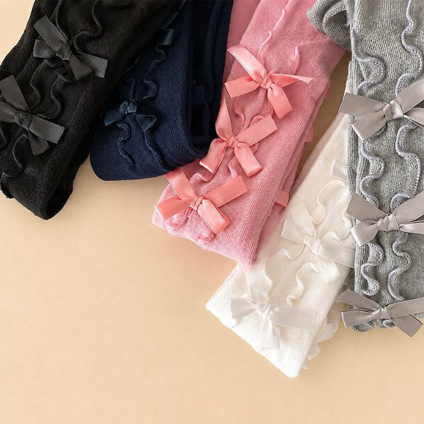 Ribbon Tights (Navy, No 7-8y) [teamand]（2026AW） 1