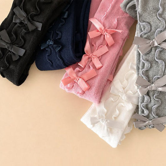Ribbon Tights (Navy, No 7-8y) [teamand]（2026AW） 1