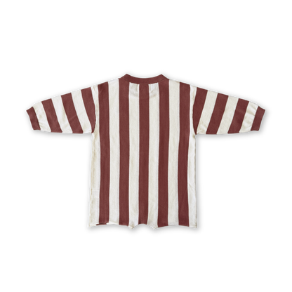 Organic Knitted Stripe Romper - Maroon [GROWN](26SS)drop1 2