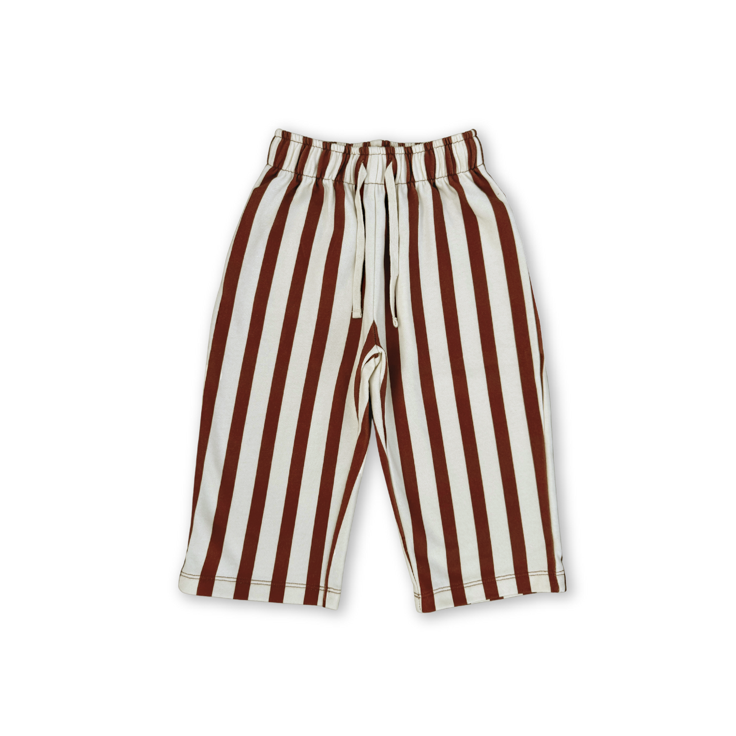Organic French Terry Striped Pants - Maroon [GROWN](26SS)drop1 1