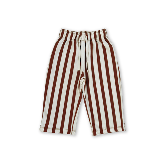 Organic French Terry Striped Pants - Maroon [GROWN](26SS)drop1 1