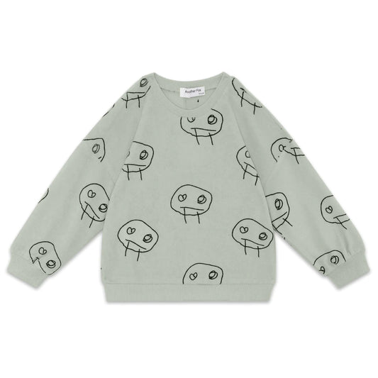 [ANOTHER FOX] FREDS FACE TERRY TOWEL KIDS SWEAT SHIRT