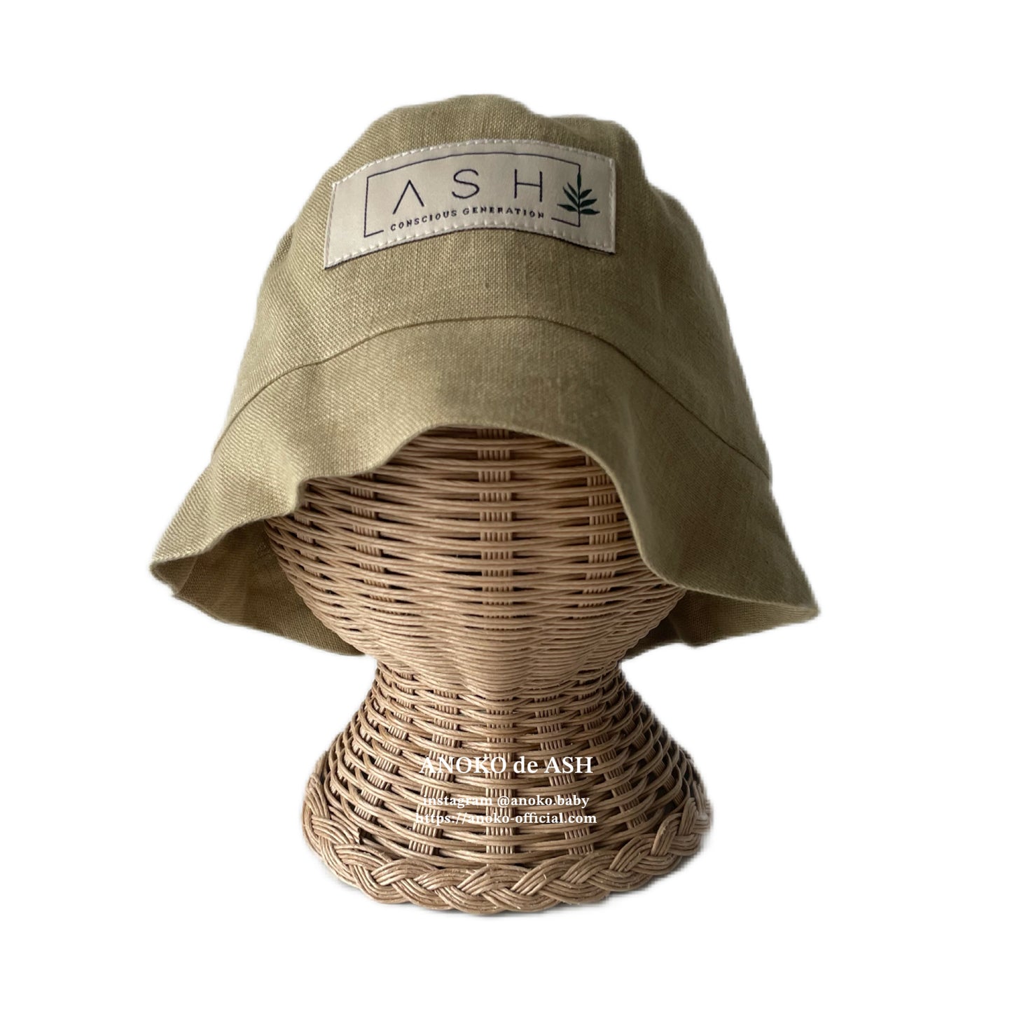 SUN HAT / pistachio (no ear / straight) [ASH GENERATION]