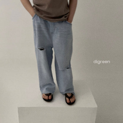 ice cutting denim pants / light blue [digreen]