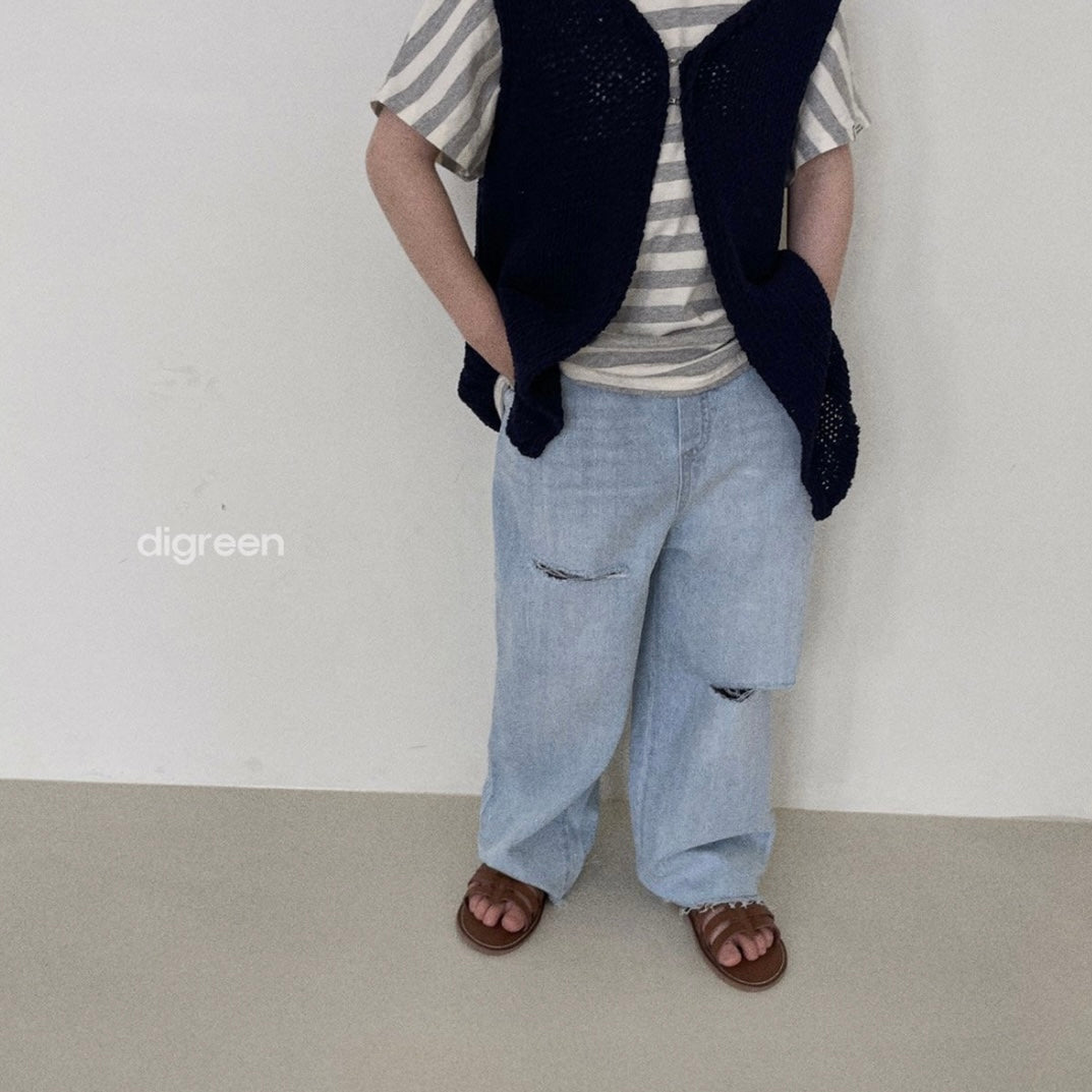 ice cutting denim pants / light blue [digreen]