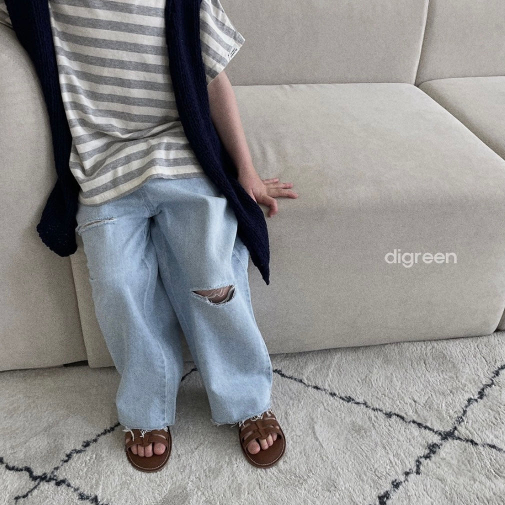 ice cutting denim pants / light blue [digreen]