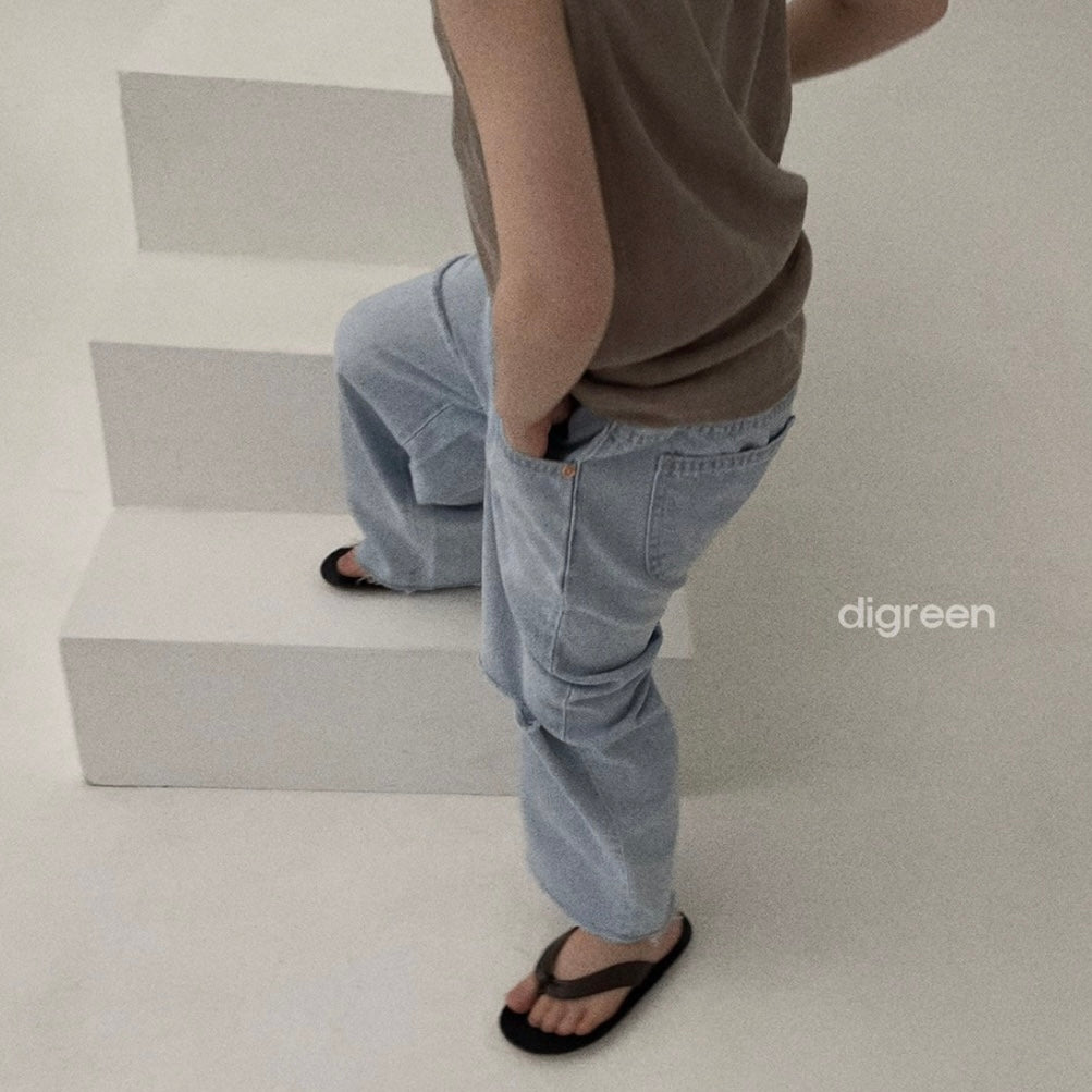 ice cutting denim pants / light blue [digreen]