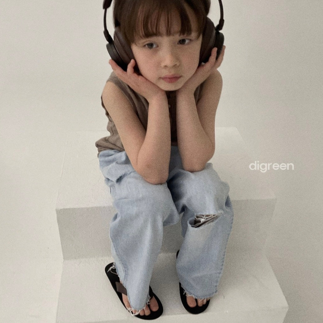 ice cutting denim pants / light blue [digreen]