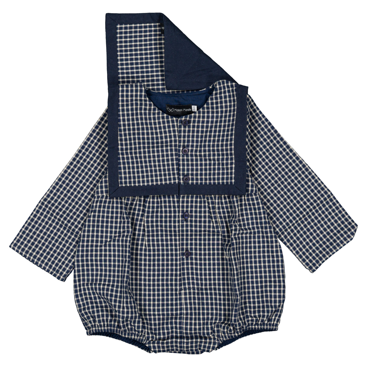 Romper ALMA - blue&ecru check [Maison Marelle](26FW)drop1 20