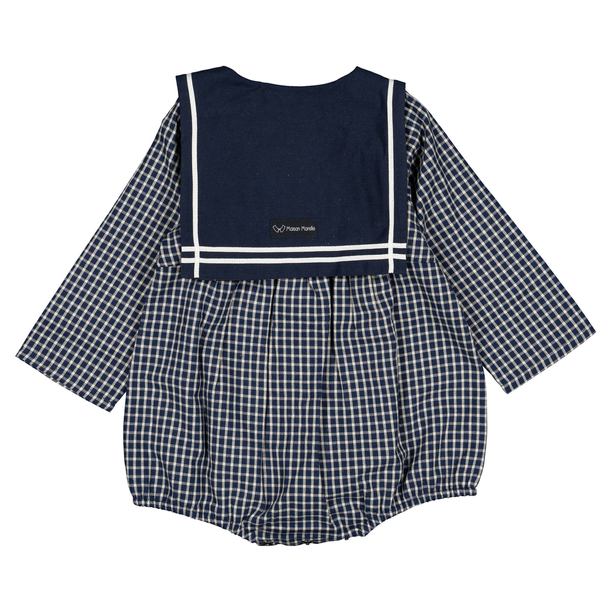 Romper BAC - blue&ecru check [Maison Marelle](26FW)drop1 11