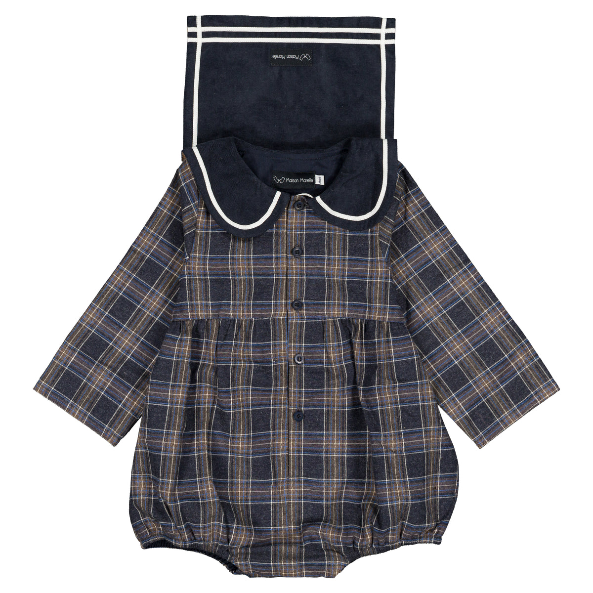 Romper BAC - blue tartan [Maison Marelle](26FW)drop1 7