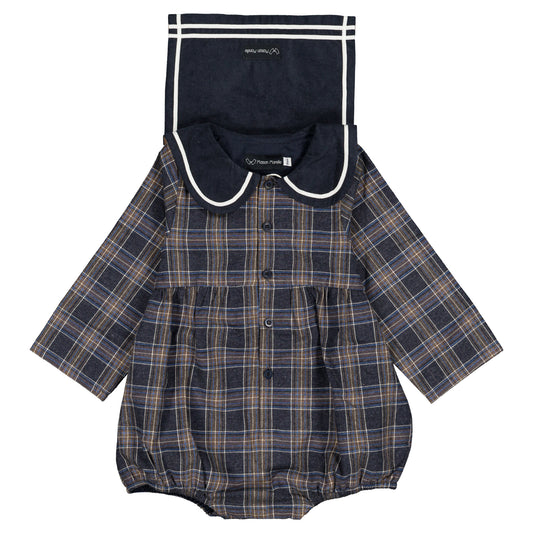 Romper BAC - blue tartan [Maison Marelle](26FW)drop1 7