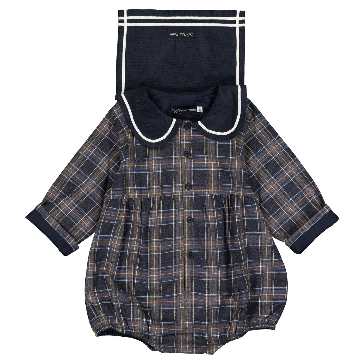 Romper BAC - blue tartan [Maison Marelle](26FW)drop1 11