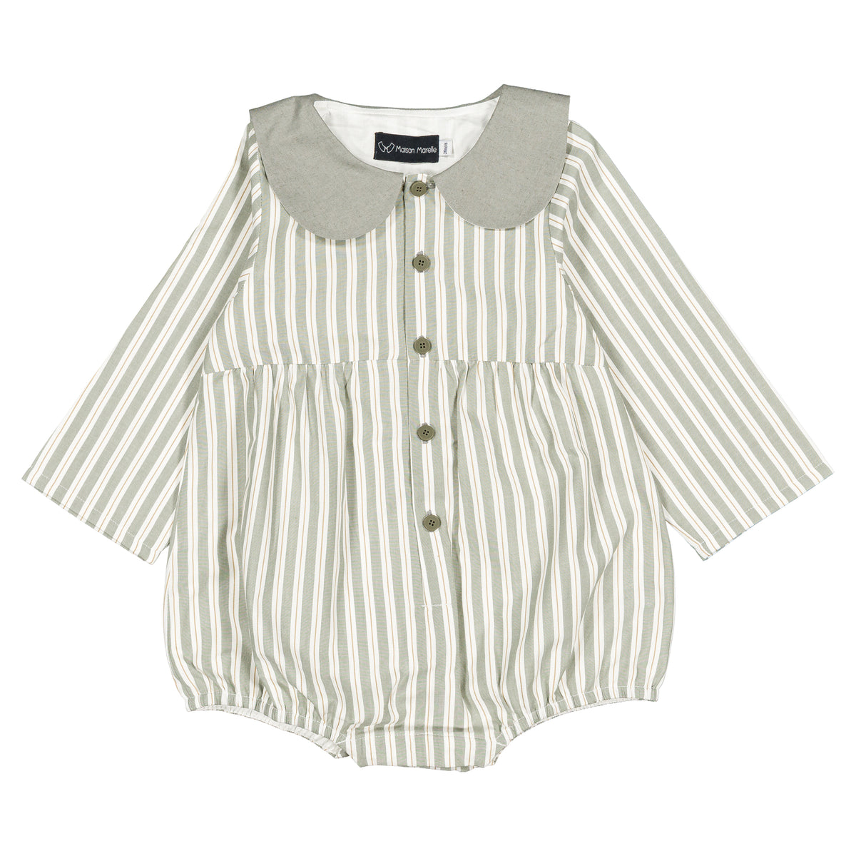 Romper BAC - sauge stripes [Maison Marelle](26FW)drop1 4