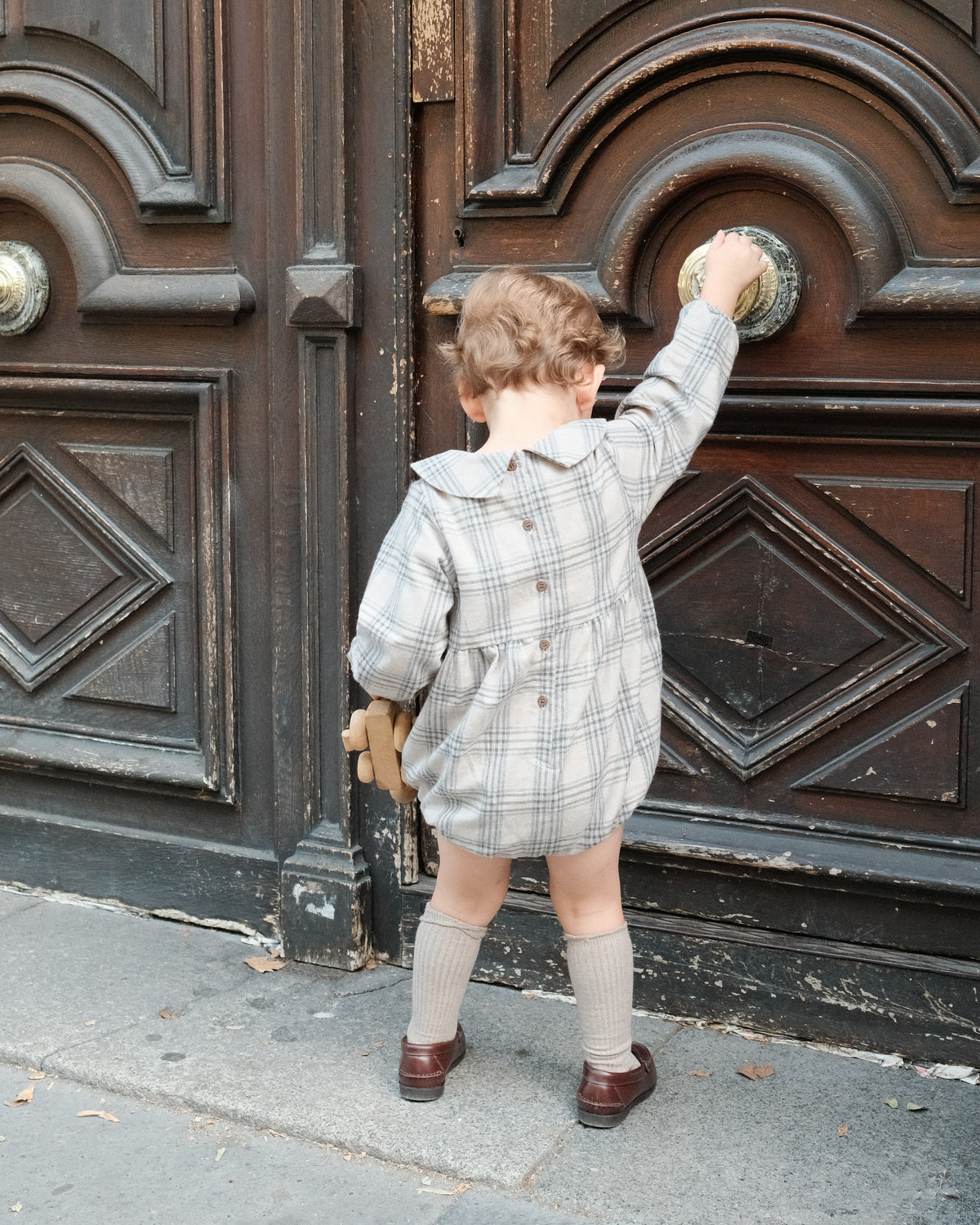 Romper BASILE - beige tartan [Maison Marelle](26FW)drop1 1