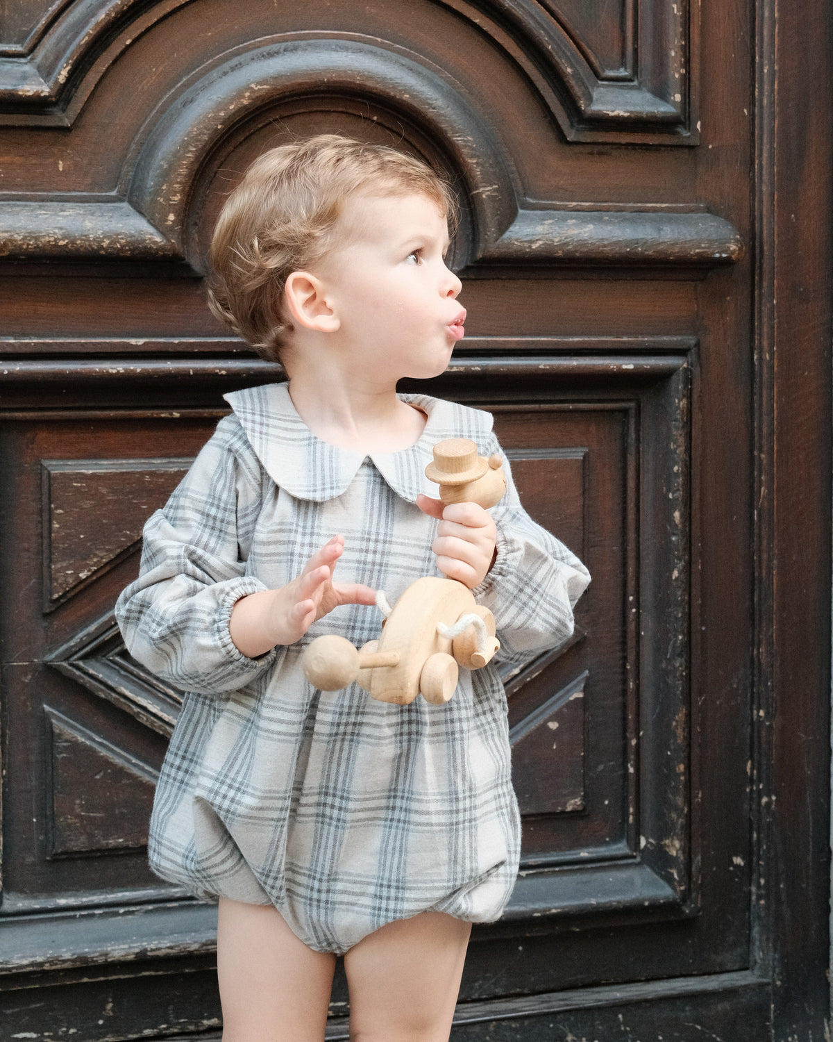 Romper BASILE - beige tartan [Maison Marelle](26FW)drop1 2