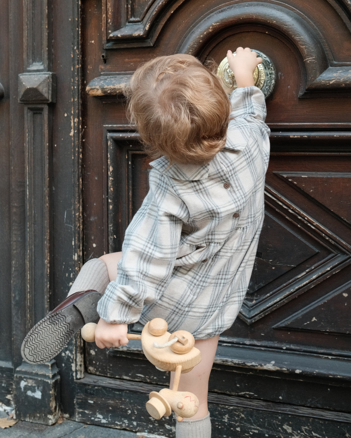 Romper BASILE - beige tartan [Maison Marelle](26FW)drop1 4