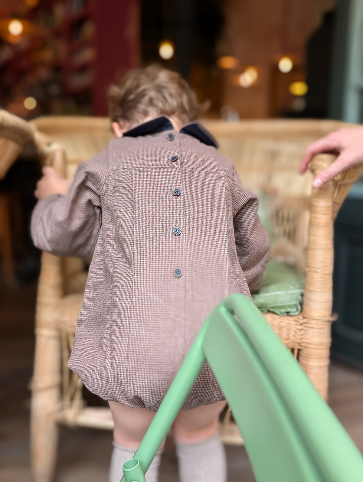 Romper BATIGNOLLES - brown houndstooth [Maison Marelle](26FW)drop1 2