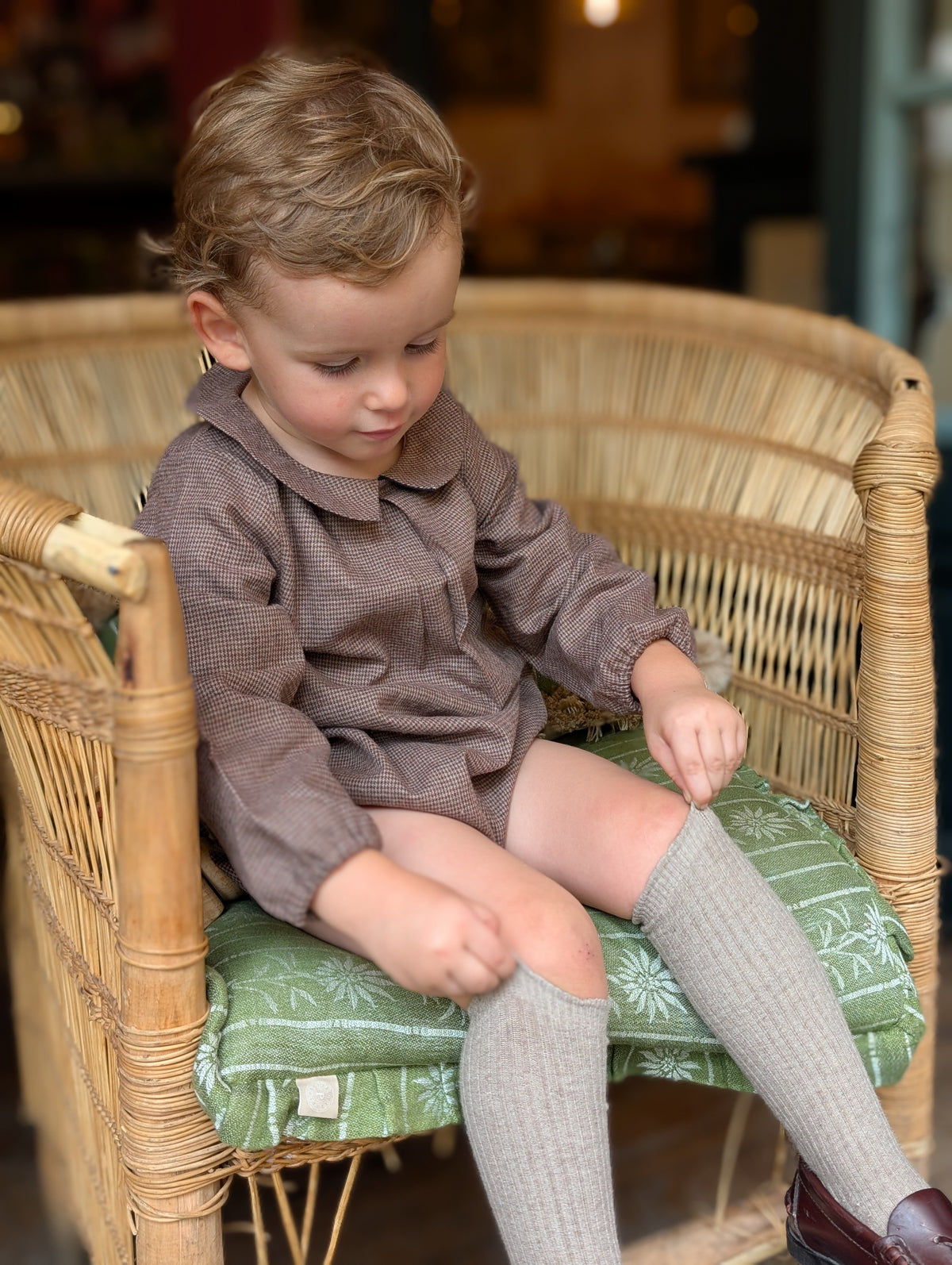 Romper BATIGNOLLES - brown houndstooth [Maison Marelle](26FW)drop1 3