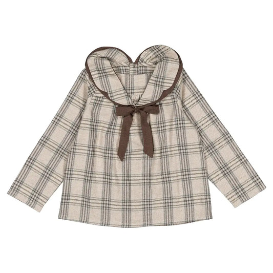 Blouse BERRI - beige tartan [Maison Marelle](26FW)drop1 1