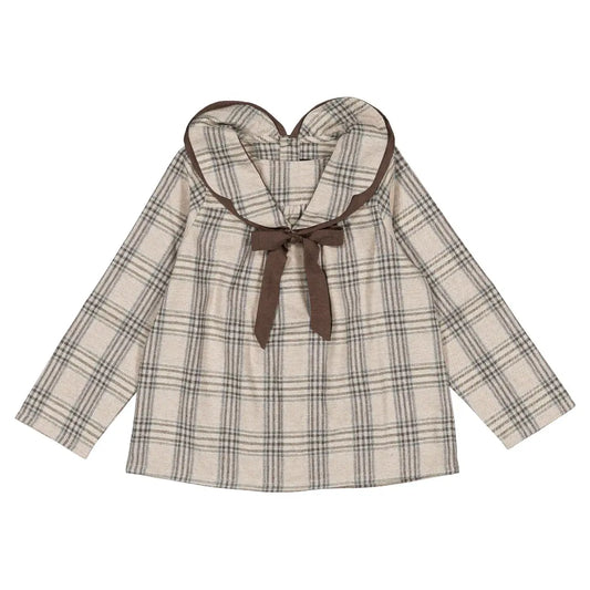 Blouse BERRI - beige tartan [Maison Marelle](26FW)drop1 2