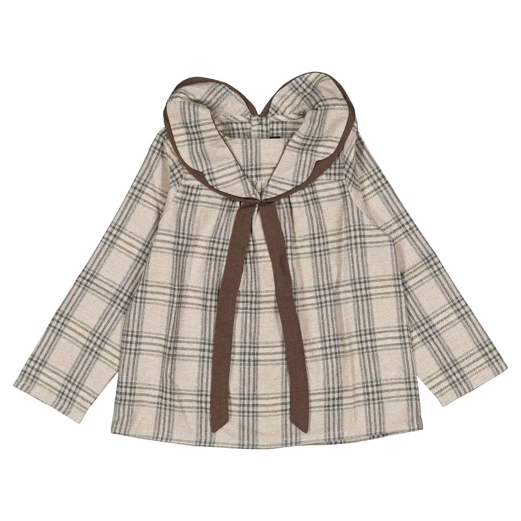 Blouse BERRI - beige tartan [Maison Marelle](26FW)drop1 4