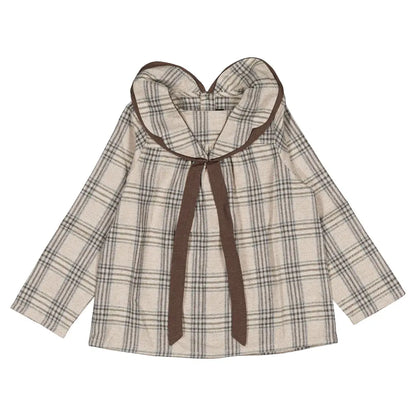 Blouse BERRI - beige tartan [Maison Marelle](26FW)drop1 4