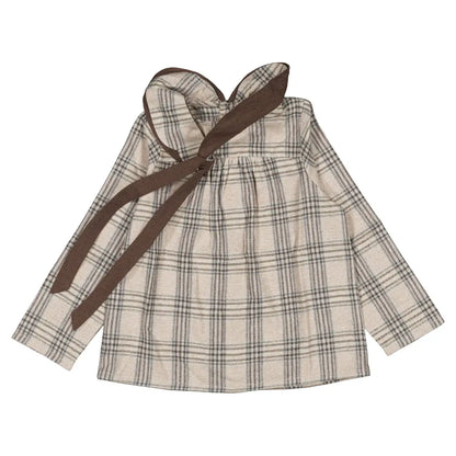 Blouse BERRI - beige tartan [Maison Marelle](26FW)drop1 9