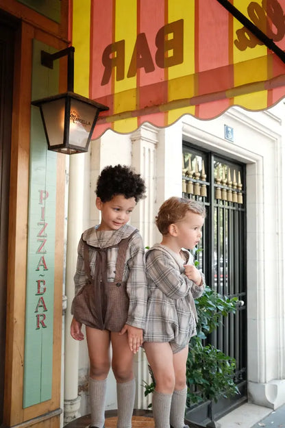 Blouse BERRI - beige tartan [Maison Marelle](26FW)drop1 10