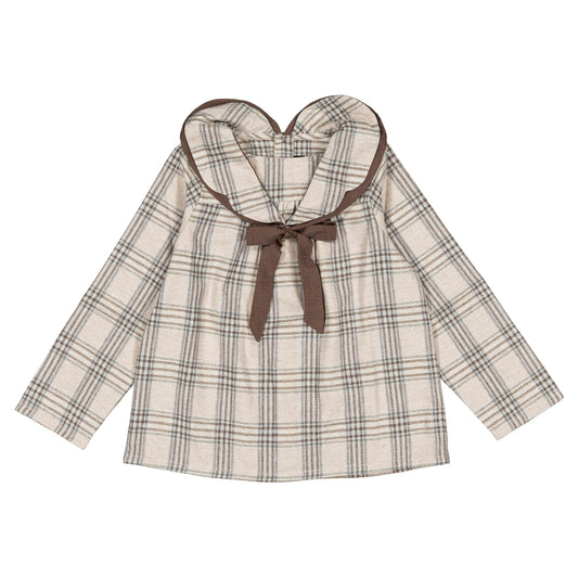 Blouse BERRI - beige tartan [Maison Marelle](26FW)drop1 12