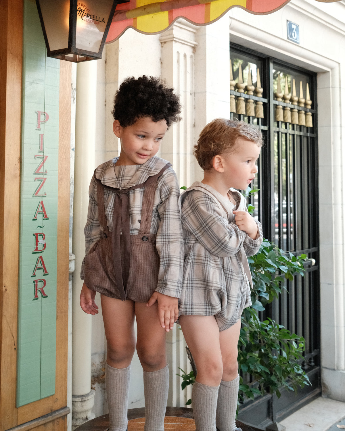 Romper CADET - beige tartan [Maison Marelle](26FW)drop1 2