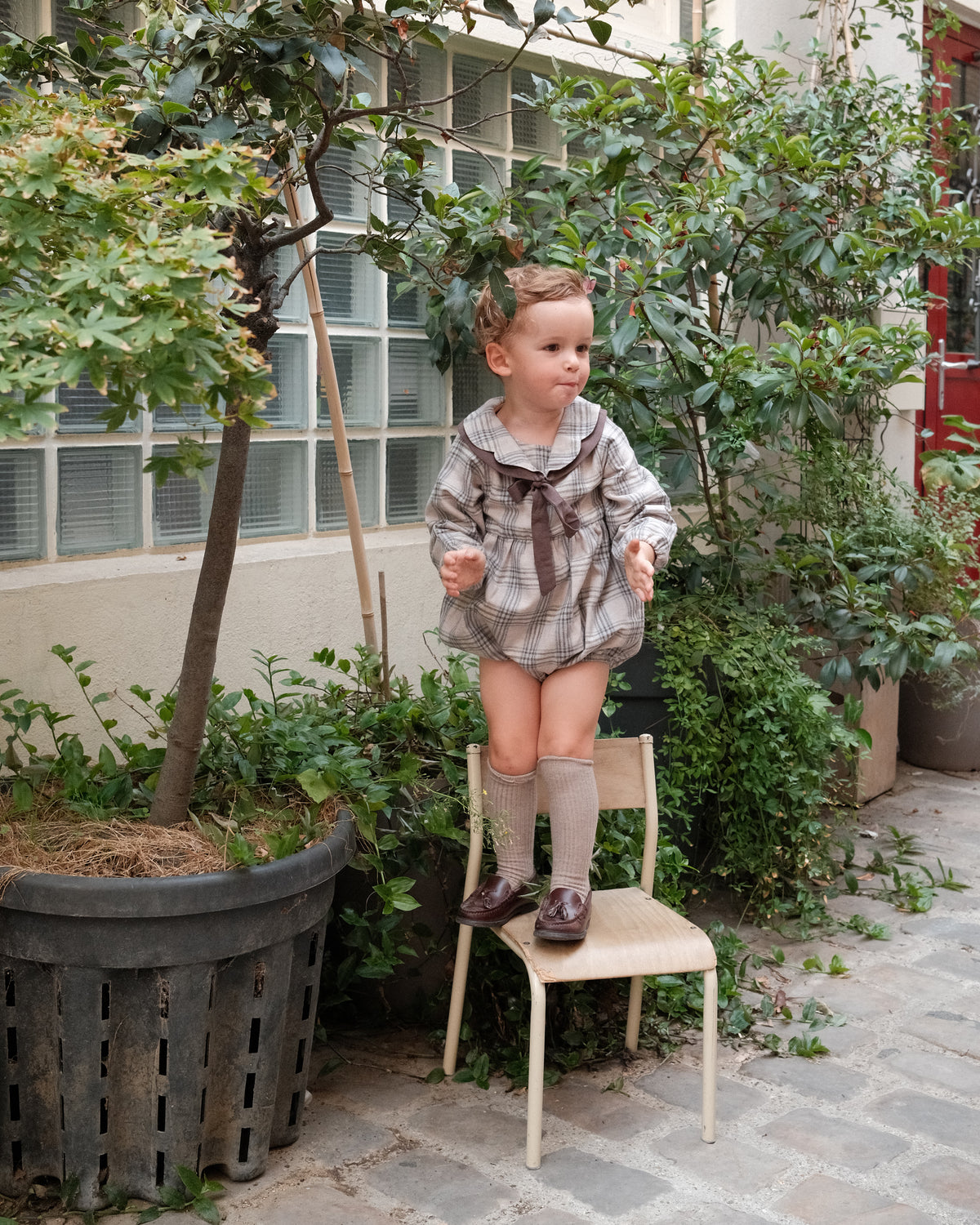 Romper CADET - beige tartan [Maison Marelle](26FW)drop1 6