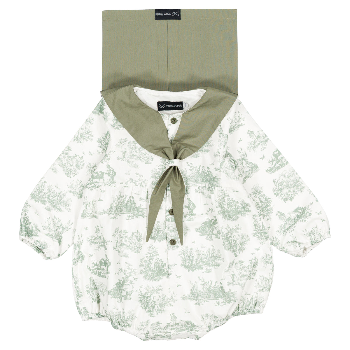 Romper CAMBON - green jouy [Maison Marelle](26FW)drop1 7