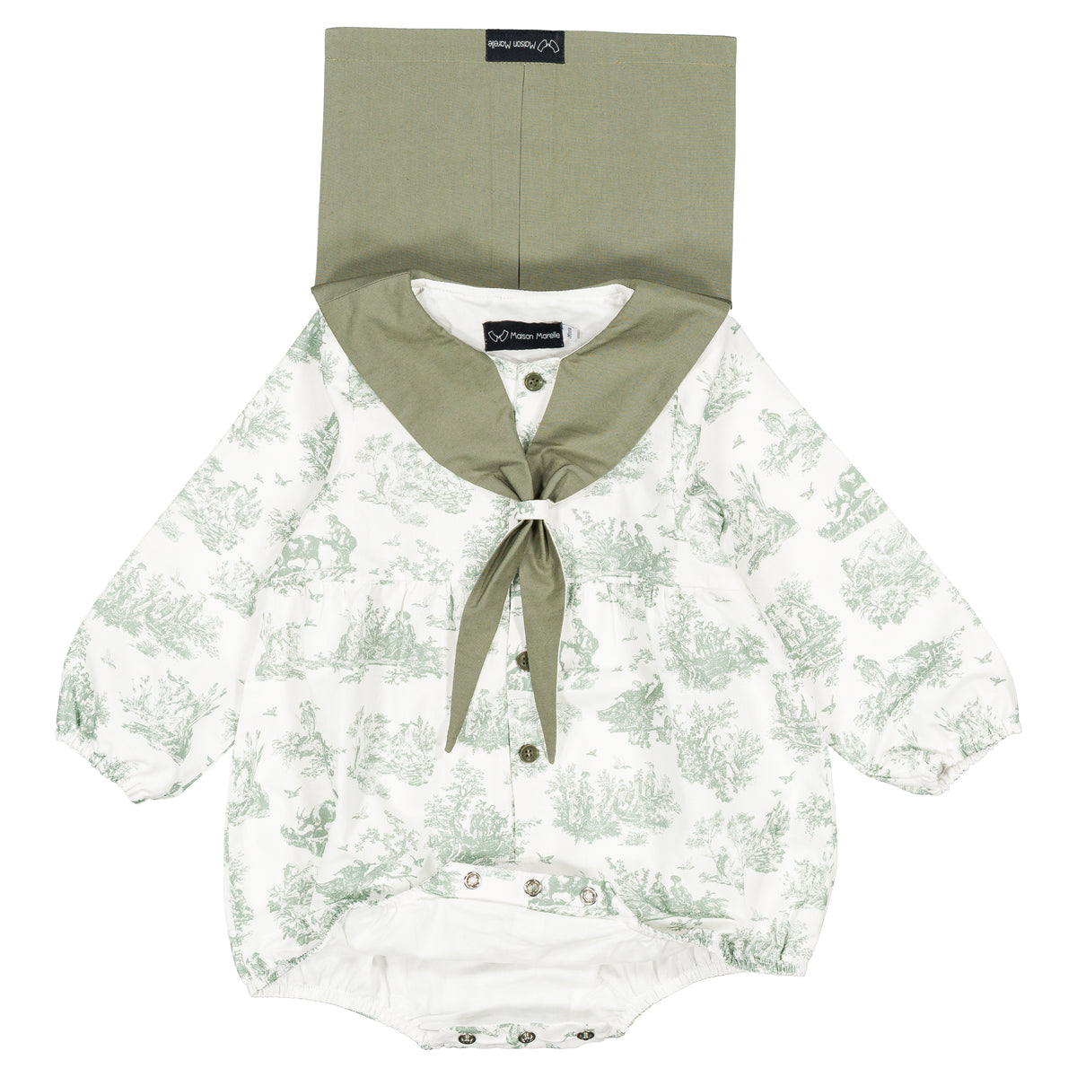 Romper CAMBON - green jouy [Maison Marelle](26FW)drop1 9