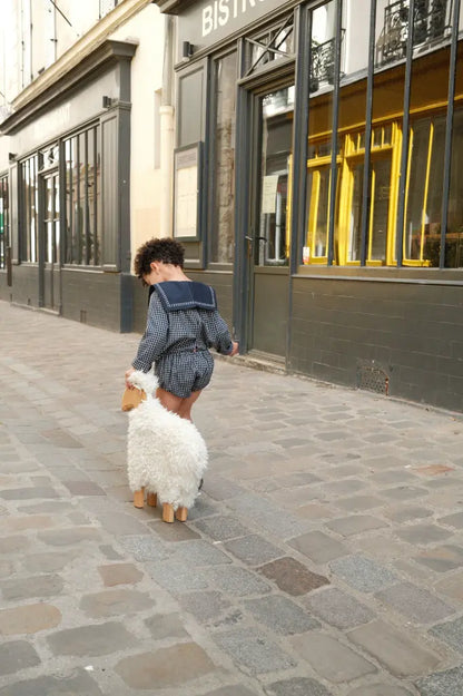 Bloomer CHAILLOT - blue&ecru check [Maison Marelle](26FW)drop1 5