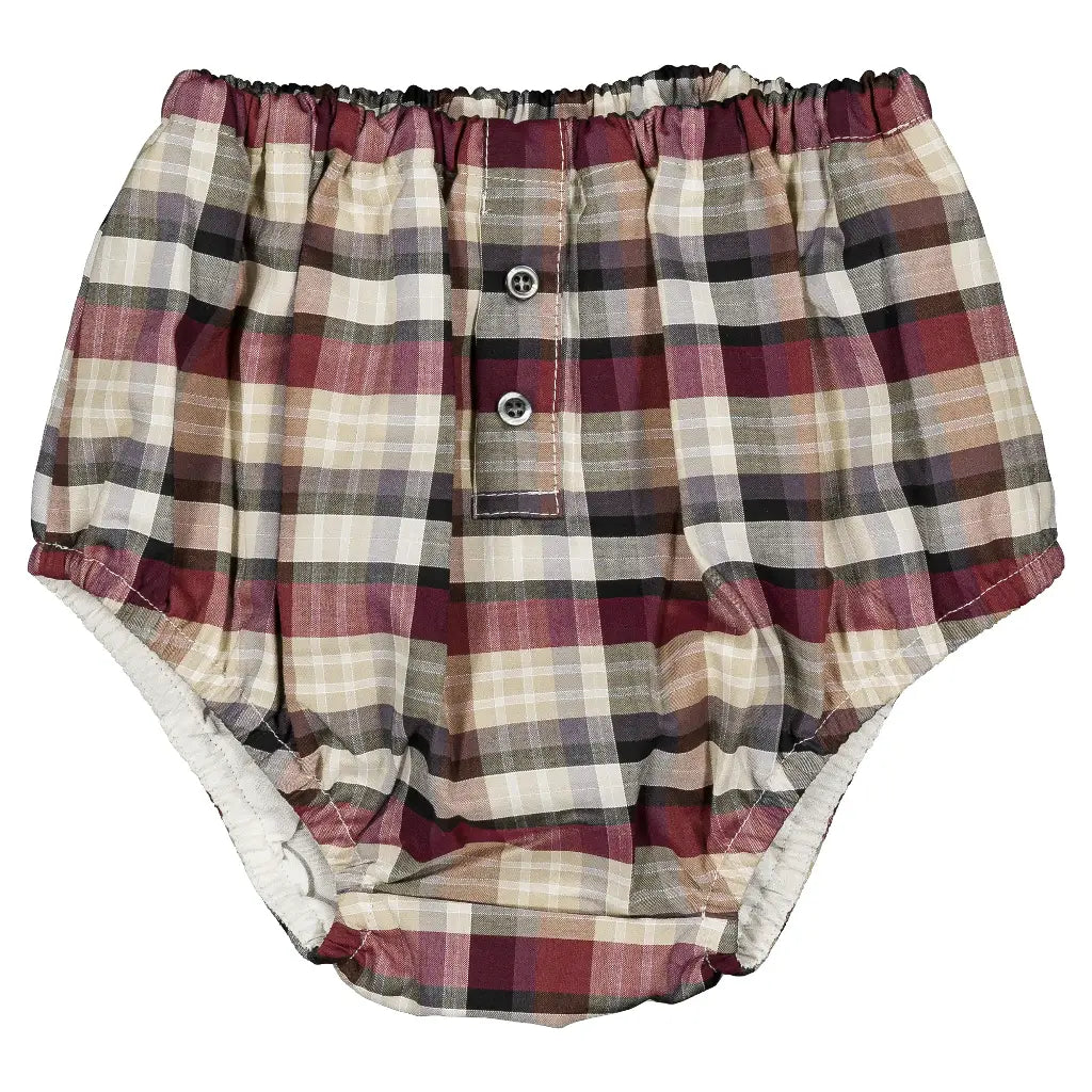 Bloomer CHAILLOT - burgundy&beige tartan [Maison Marelle](26FW)drop1 1