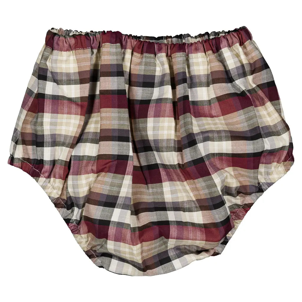 Bloomer CHAILLOT - burgundy&beige tartan [Maison Marelle](26FW)drop1 4