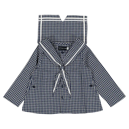 Blouse CHAPTAL - blue&ecru check [Maison Marelle](26FW)drop1 1