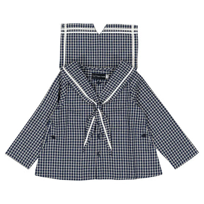 Blouse CHAPTAL - blue&ecru check [Maison Marelle](26FW)drop1 2