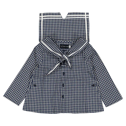 Blouse CHAPTAL - blue&ecru check [Maison Marelle](26FW)drop1 3