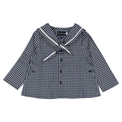 Blouse CHAPTAL - blue&ecru check [Maison Marelle](26FW)drop1 8