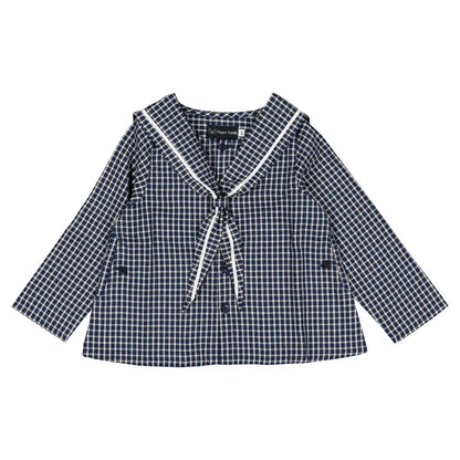 Blouse CHAPTAL - blue&ecru check [Maison Marelle](26FW)drop1 9