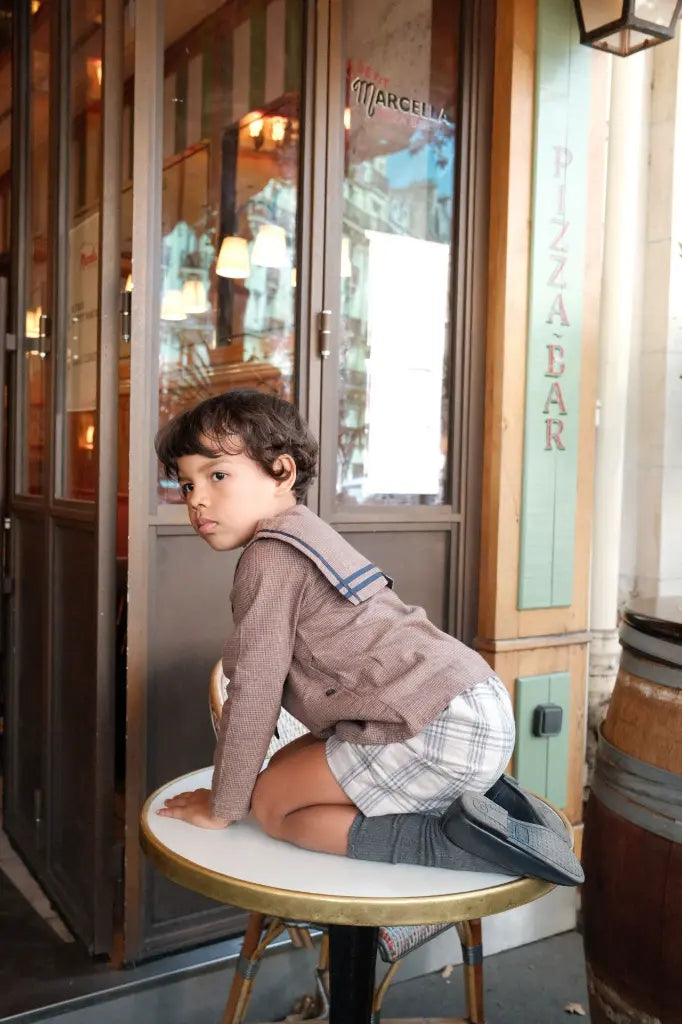 Blouse CHAPTAL - brown houndstooth [Maison Marelle](26FW)drop1 8